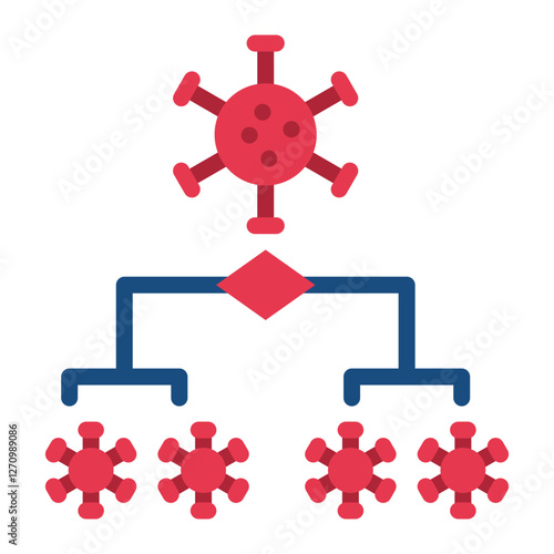 Viral Replication Vector Design Icon Style