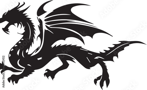 Dragon silhouette vector EPS 