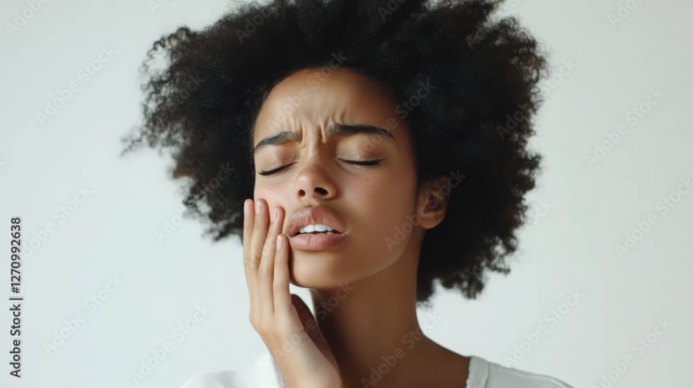 A teenage girl pressing her cheek in pain, suffering from a toothache. This image is perfect for promoting dental care, oral health awareness, and the discomfort associated with tooth pain. A teenage girl pressing her cheek in pain, suffering from a toothache. This image is perfect for promoting dental care, oral health awareness, and the discomfort associated with tooth pain.