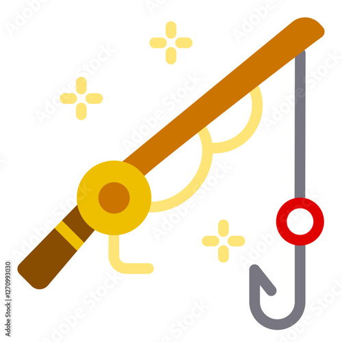 Fishing rod Vector Design Icon Style