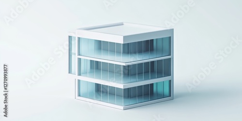 Wallpaper Mural Modern minimalist three-story glass building model. Torontodigital.ca