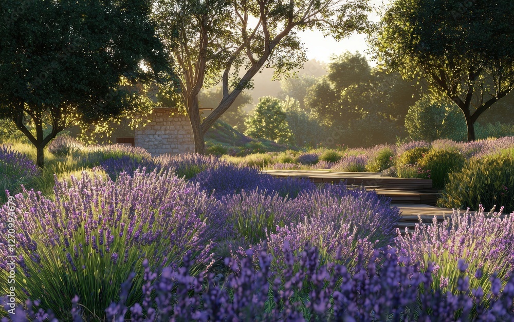 14. Natural outdoor lighting A field of lavender swaying in the warm breeze 14. Natural outdoor lighting A field of lavender swaying in the warm breeze