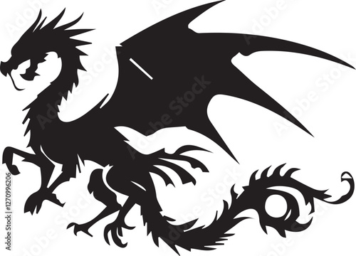 Dragon silhouette vector EPS 