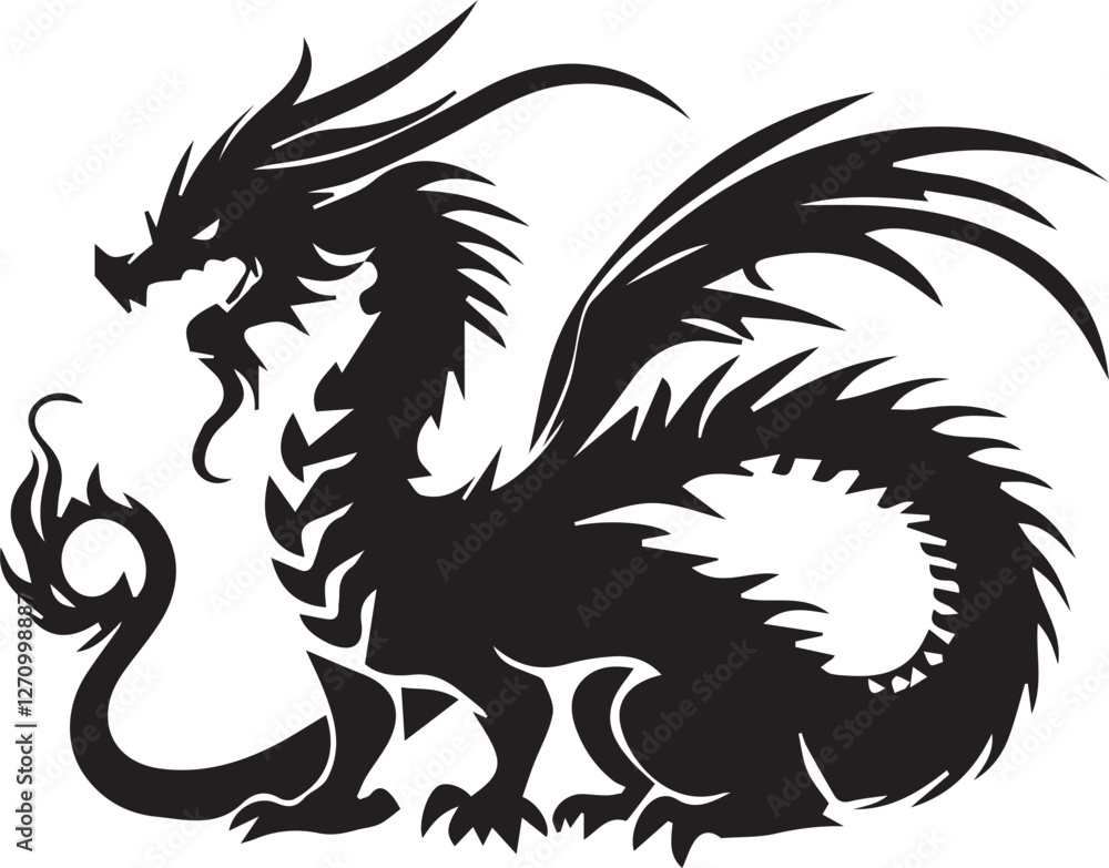 Dragon silhouette vector EPS Dragon silhouette vector EPS