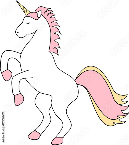 cute cartoon unicorn png illustration on transparent background