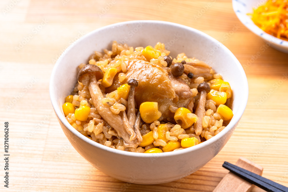 鶏の玄米炊き込みご飯 鶏の玄米炊き込みご飯