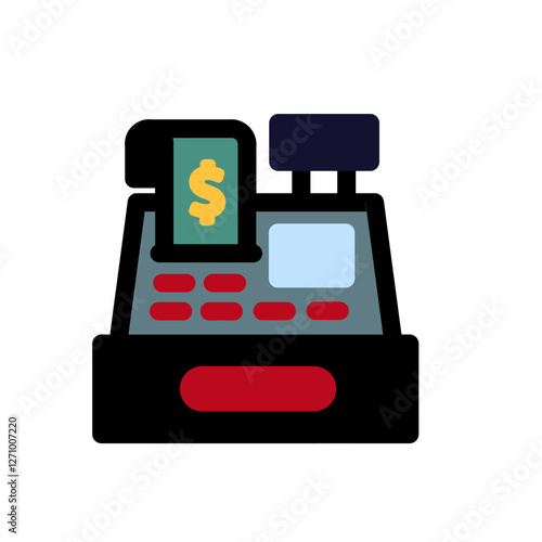 cashier machine flat style icon