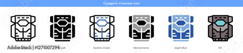Cryogenic Chamber Icon Set