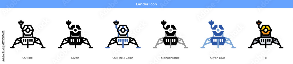 Fototapeta premium Lander Icon Set