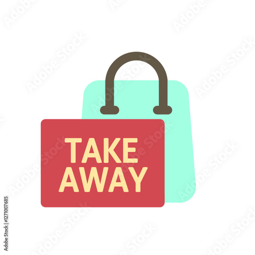 take away shopping flat style icon