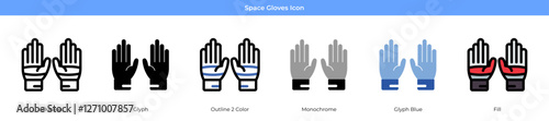 Space Gloves Icon Set