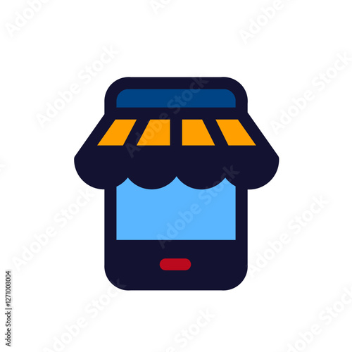 phone and marketplace flat style icon