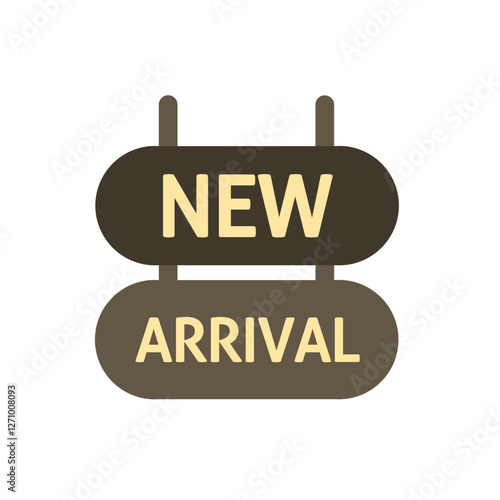 new arrival banner flat style icon