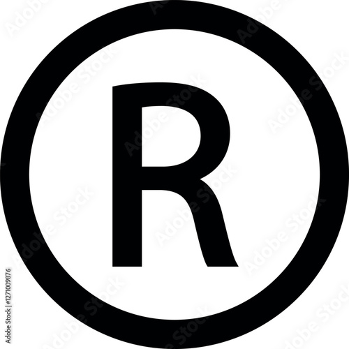 Registered trademark symbol icon vector on white background