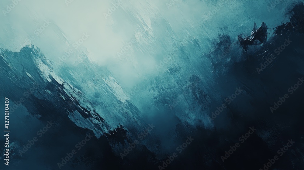 Abstract blue and black, modern art, digital painting, wall decor, home decor, blue waves, stormy sea, dark tones Abstract blue and black, modern art, digital painting, wall decor, home decor, blue waves, stormy sea, dark tones