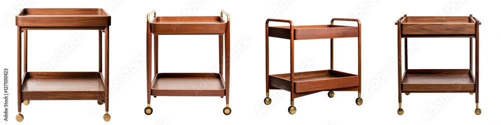 Versatile wooden shelving and storage solutions on casters for organized minimalist and contemporary home or office decor Functional and mobile cart or trolley design Versatile wooden shelving and storage solutions on casters for organized minimalist and contemporary home or office decor Functional and mobile cart or trolley design