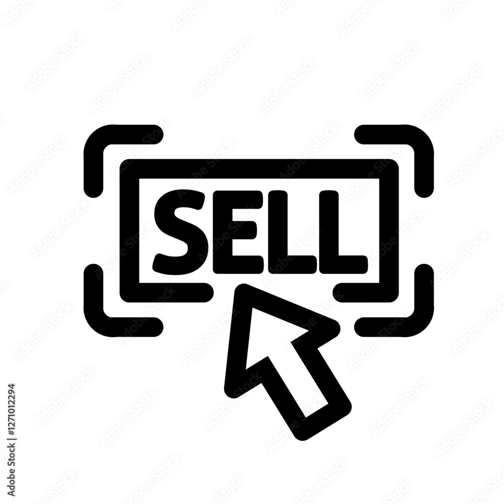 sell button for shop line style icon sell button for shop line style icon