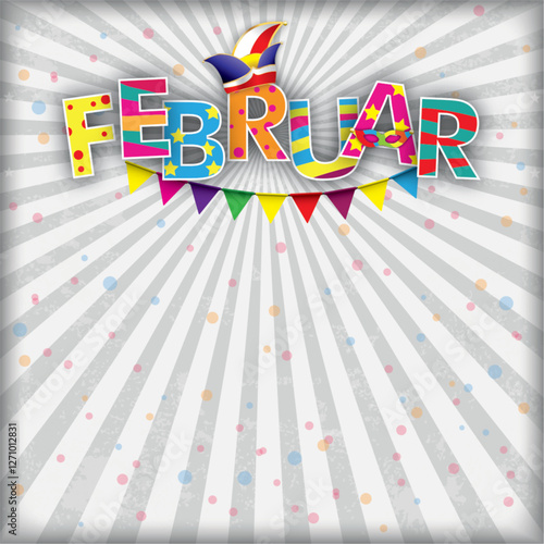 Februar der Faschingsmonat Cover Retrostrahlen