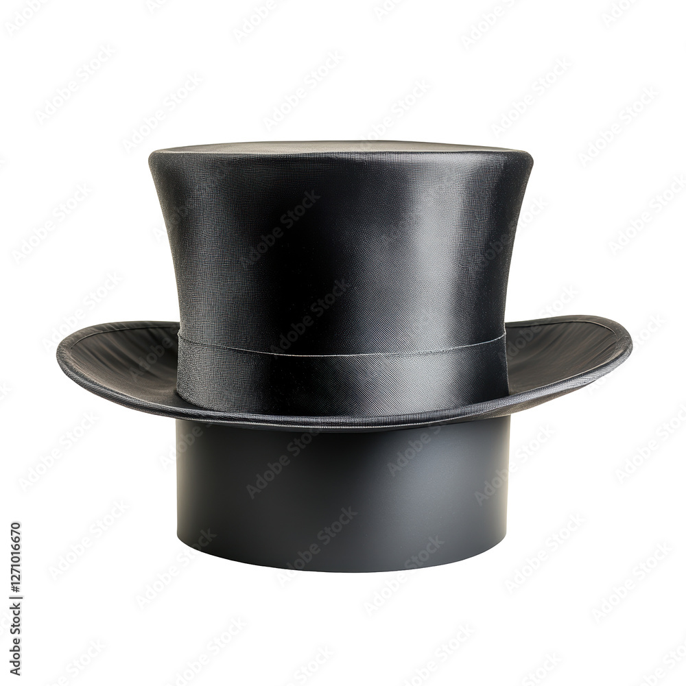 Isolated Sleek Black Formal Top Hat Isolated Sleek Black Formal Top Hat