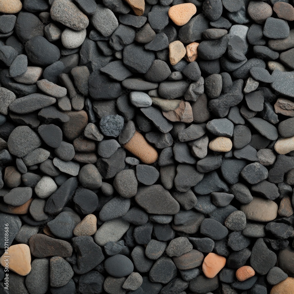 An overhead shot of a seamless black carpet with dark gray, soft fabric and scattered pebbles, highlighting its shaggy texture. An overhead shot of a seamless black carpet with dark gray, soft fabric and scattered pebbles, highlighting its shaggy texture.