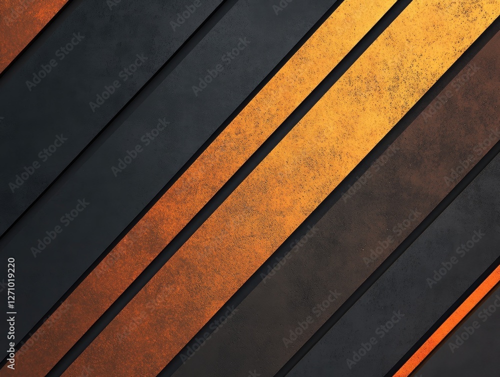 Fototapeta premium Abstract geometric pattern with diagonal textured stripes on dark background
