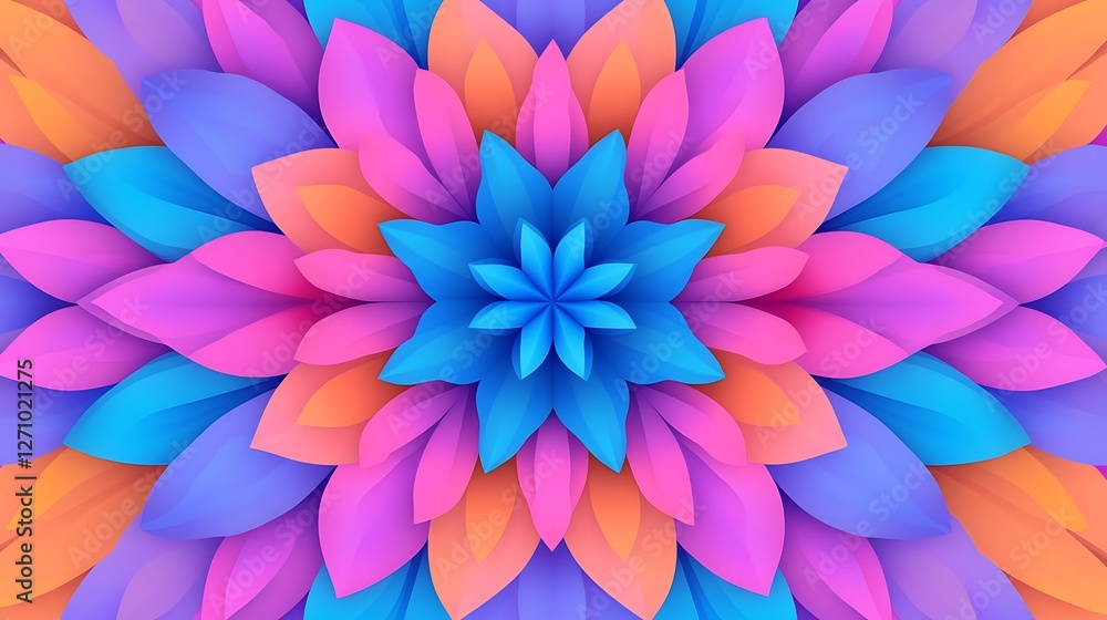 Fototapeta premium Colorful floral mandala pattern. Abstract art background.