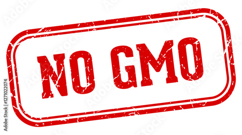 no gmo stamp. no gmo rectangular stamp on white background