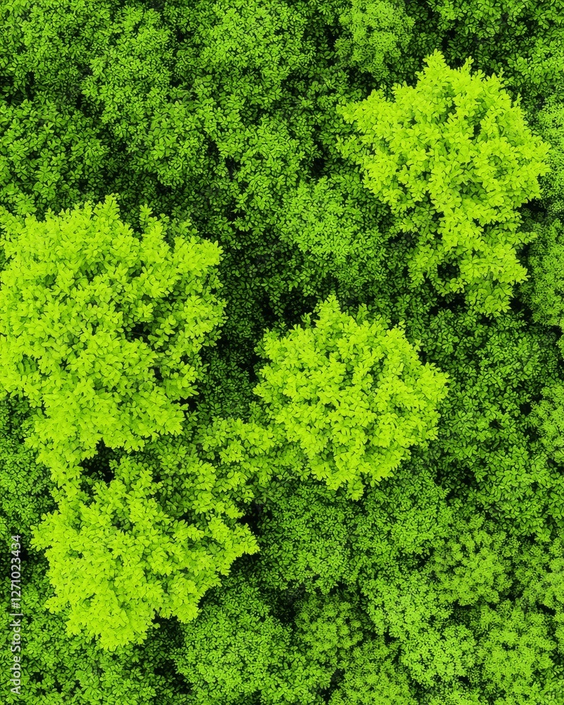 Aerial view of lush green trees showcasing vibrant foliage, creating a rich tapestry of various shades of green. Aerial view of lush green trees showcasing vibrant foliage, creating a rich tapestry of various shades of green.