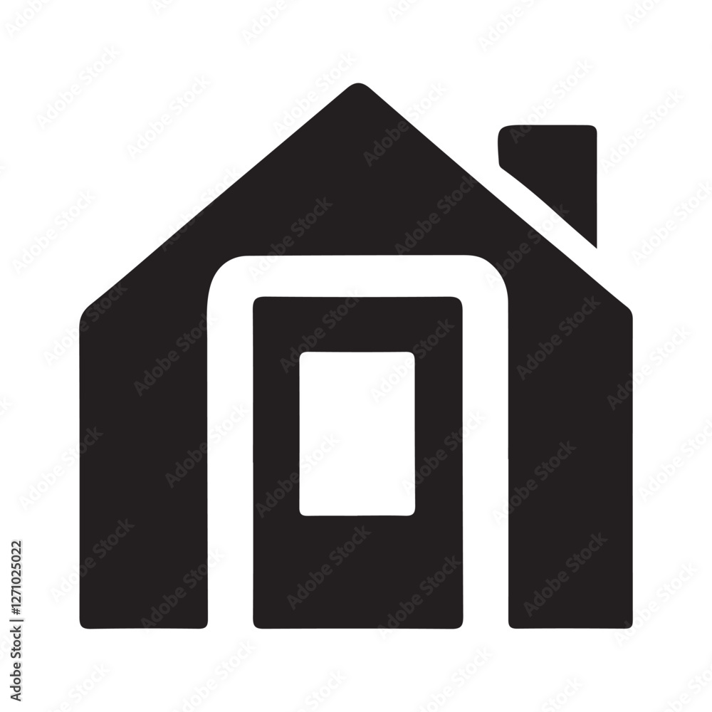 Simple Home Icon Black and White Design for Real Estate Simple Home Icon Black and White Design for Real Estate