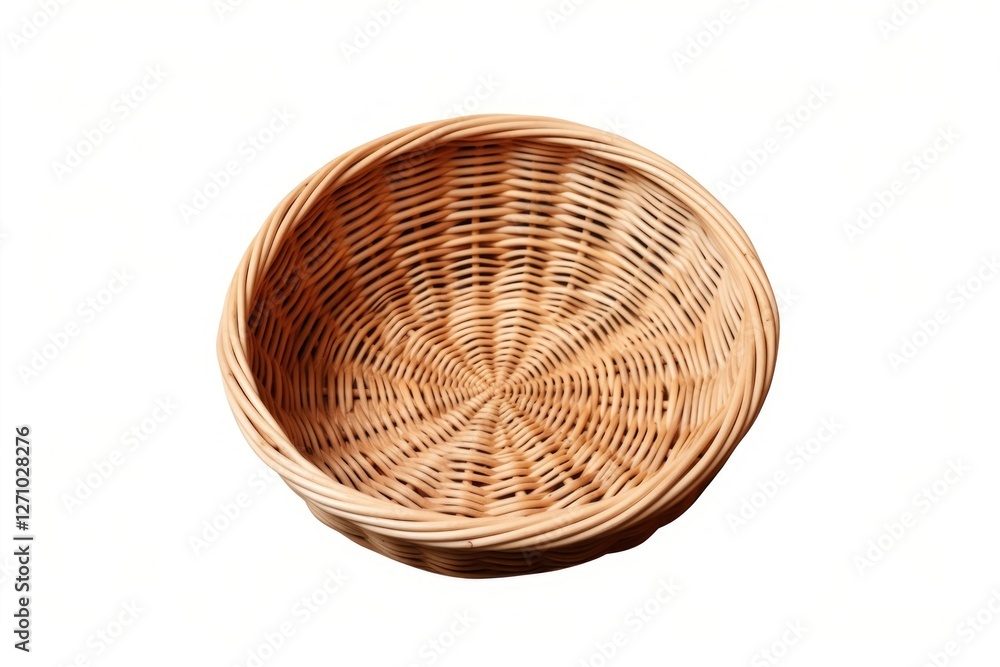 Fototapeta premium Empty basket white background container pattern.