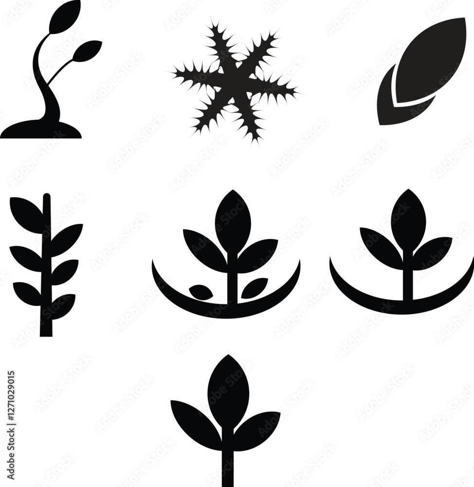 Leaf Icon Set – Black Version Leaf Icon Set – Black Version