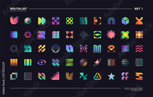 BRUTALIST GEOMETRIC VECTOR SHAPES Set 1