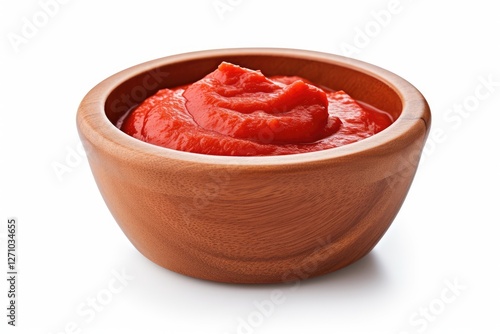 Wallpaper Mural Tomato paste in wooden bowl on white background Torontodigital.ca