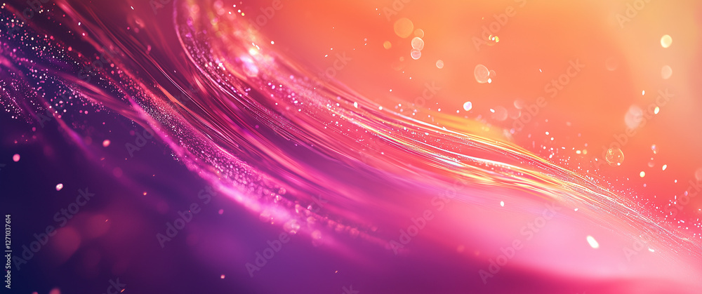 Fototapeta premium Abstract Waves of Pink and Orange Light in Motion