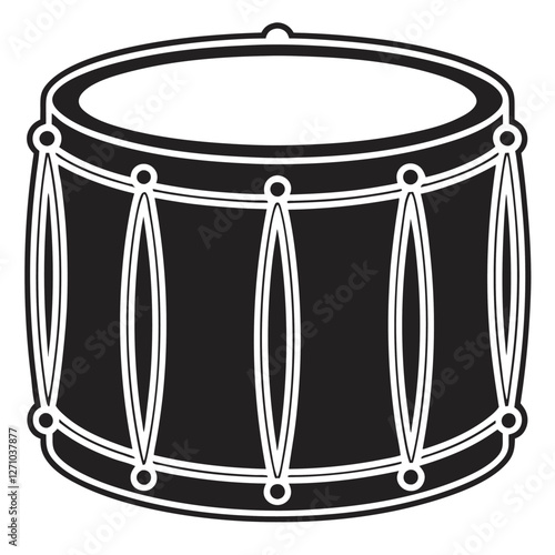 Black Drum Silhouette Set Percussion Instrument Icons