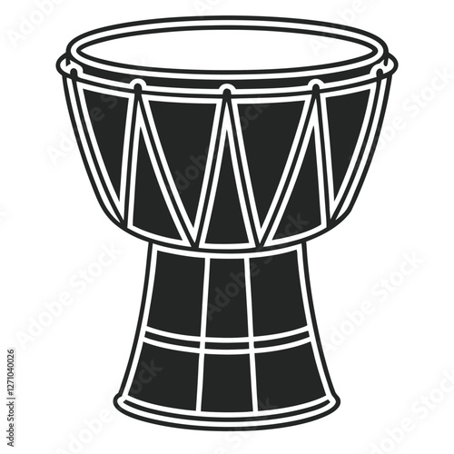 Classic Black Drum Silhouettes Musical Instrument Icons