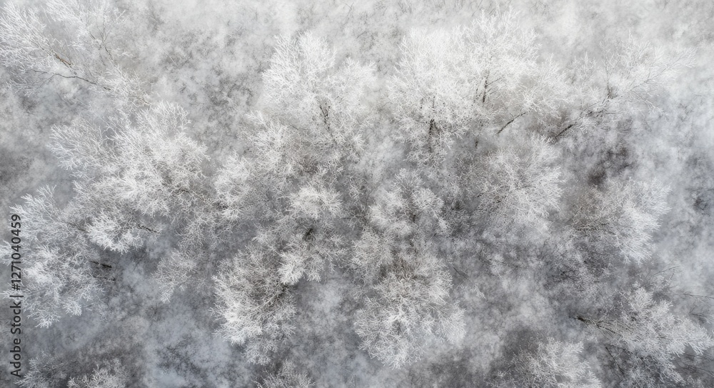 Winter Forrest. Snow-covered German Forrest Aerial View in Cold Winter Light Winter Forrest. Snow-covered German Forrest Aerial View in Cold Winter Light