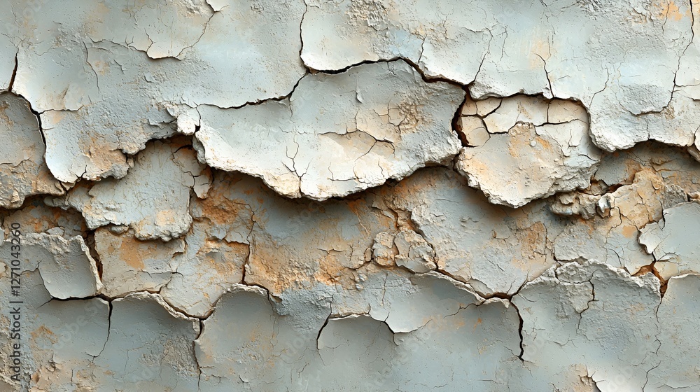 Fototapeta premium Cracked paint texture, weathered surface, outdoors, background detail, design element