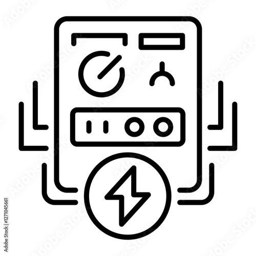 Electric meter icon in linear style 