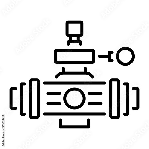 A line style icon of pneumatic valve 