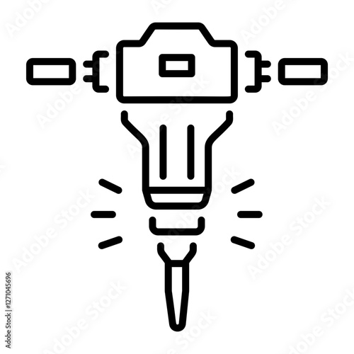 A linear style icon of a jackhammer 