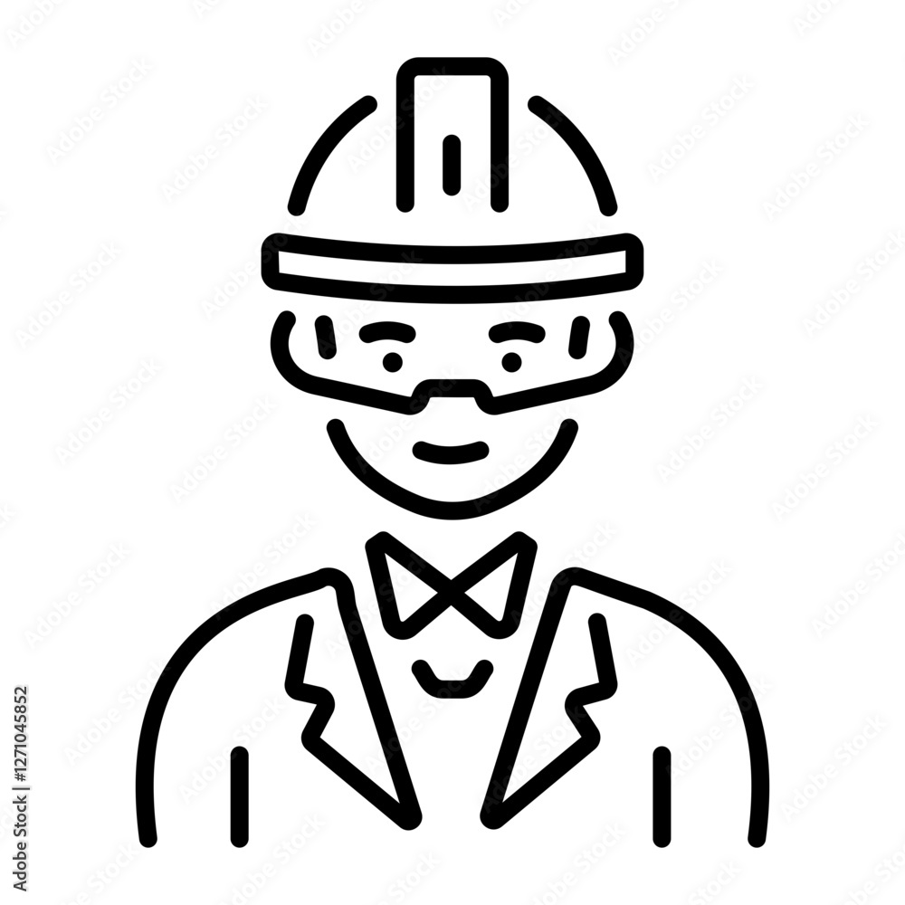 Civil engineer icon in linear style 