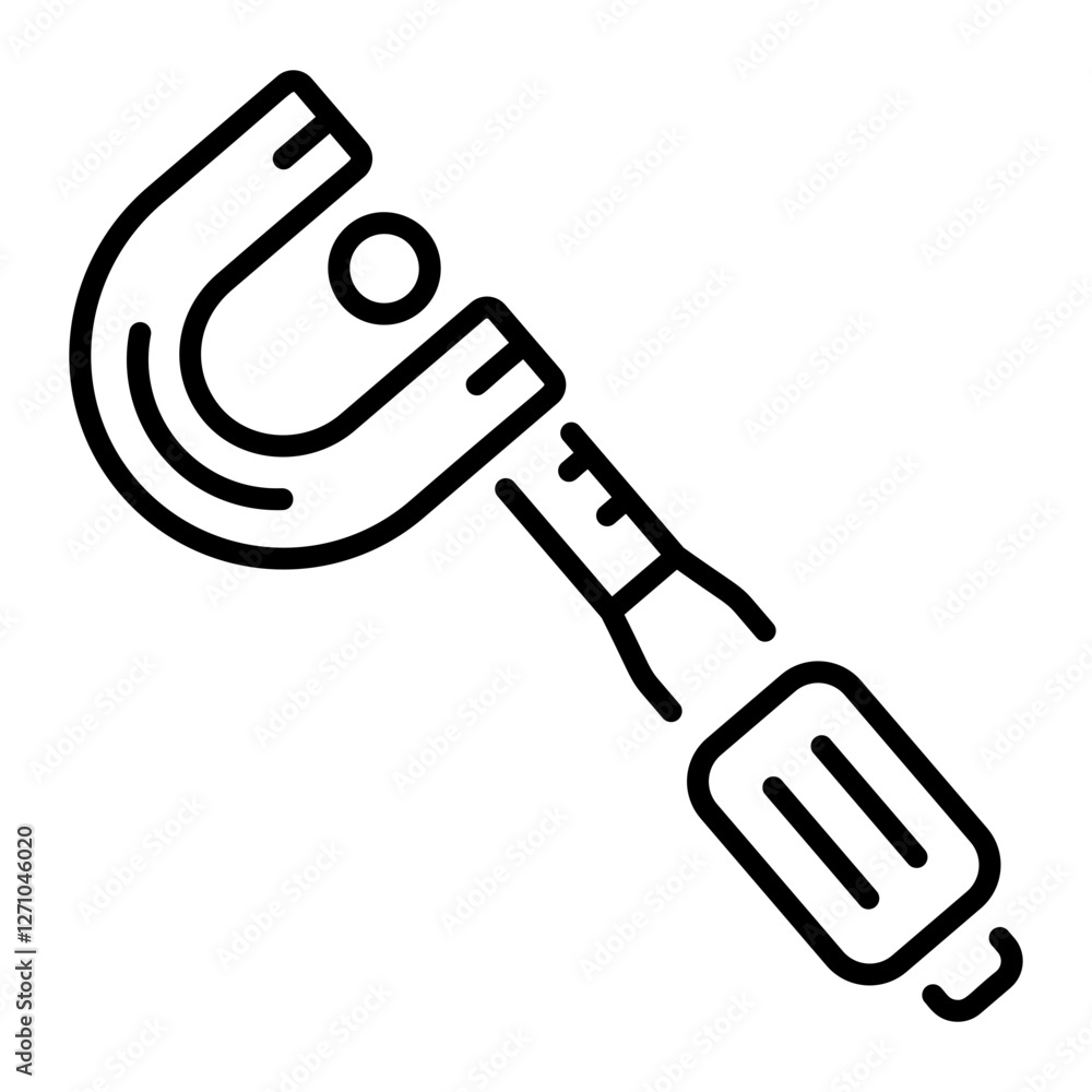 Screw gauge icon in linear style 