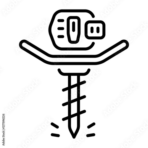 Auger machine icon in linear style 