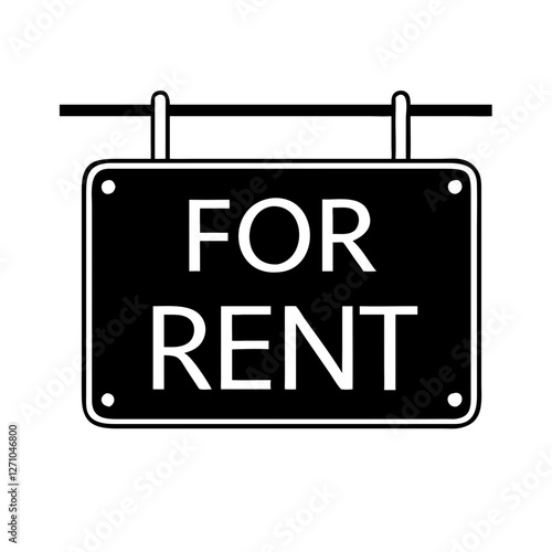 For rent sign icon representing rental property marketing