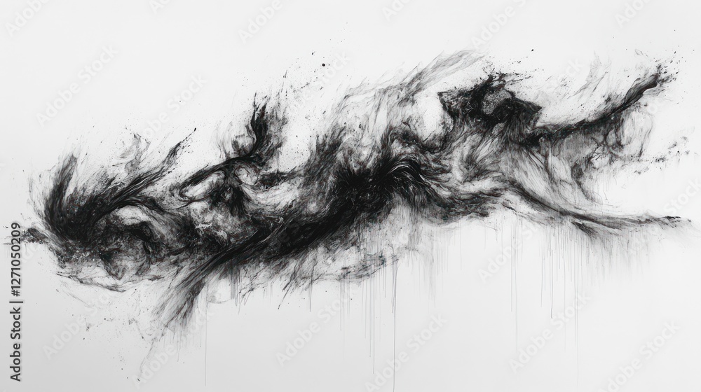 Abstract Charcoal Sketch: Dynamic Forms in Monochrome Abstract Charcoal Sketch: Dynamic Forms in Monochrome