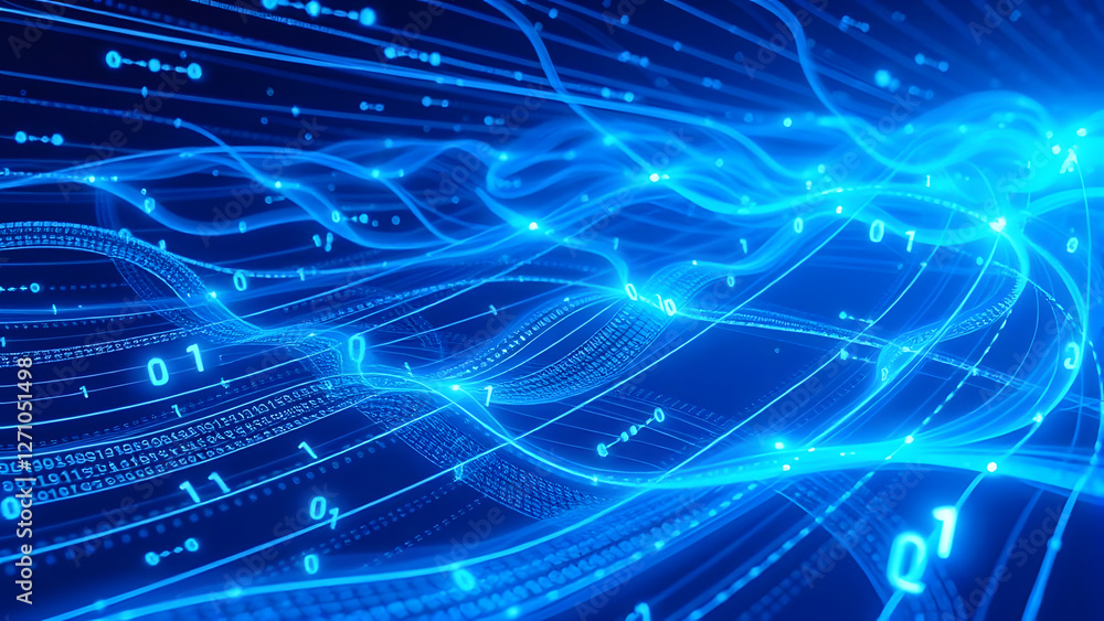 Futuristic blue fractal patterns glow with the energy of abstract realms, illustrating the bright lines of the universe Futuristic blue fractal patterns glow with the energy of abstract realms, illustrating the bright lines of the universe