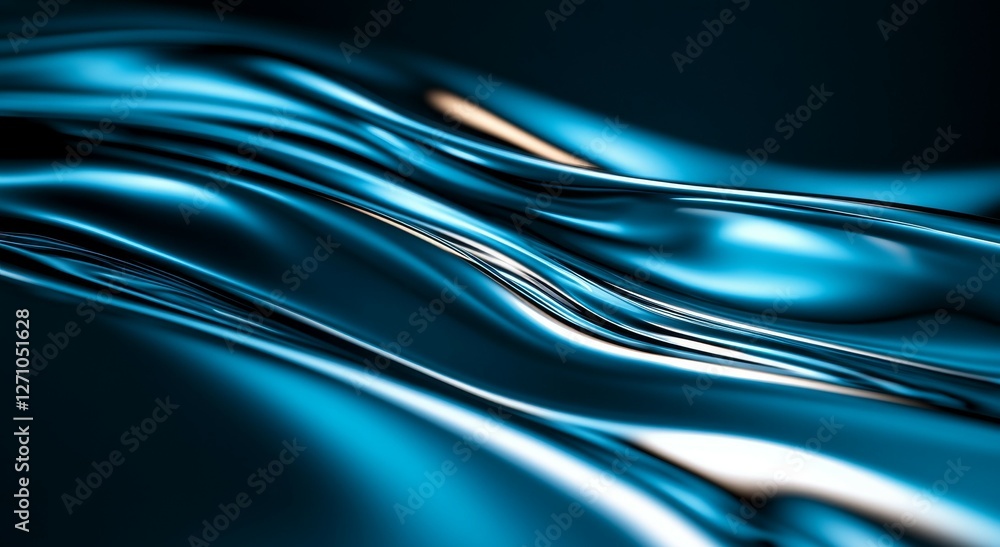 Fototapeta premium An engaging abstract wallpaper showcasing a hypnotic glowing blue fluid form against a somber, textured black and blue backdrop