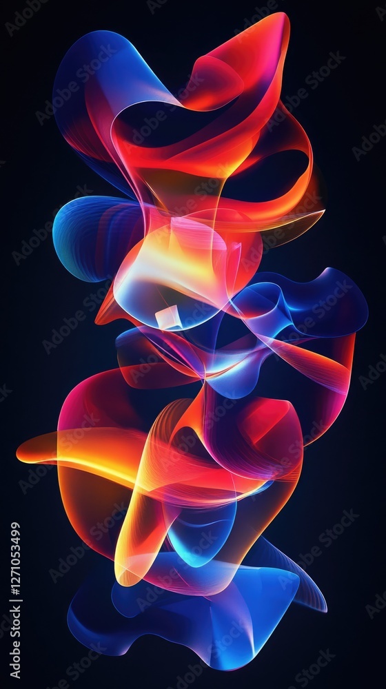 Abstract Neon Swirls and Waves Abstract Neon Swirls and Waves