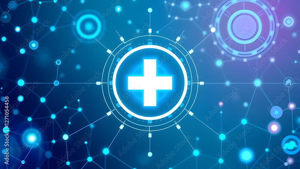 Obraz premium Futuristic blue tech background with binary code